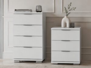 Miniaturka 3 - Białe komody Rondano w aranżacji – komoda z 3 szufladami