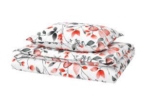 Miniaturka 5 - Komplet pościeli bawełnianej Florena — wzór Floral, poszewka na poszwie, na białym tle