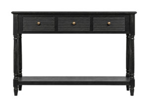 Miniaturka 6 - Konsola czarna 120 cm z trzema szufladami Toscana — widok produktu na białym tle