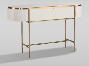 Miniaturka 2 - Konsola Eleganza ecru z marmurowym blatem – widok pod kątem HQ
