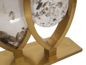 Miniaturka 3 - Konsola 160 cm z białym blatem i złotą podstawą – Virtus – zdjęcie 4