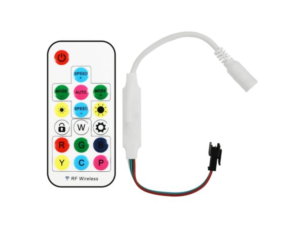 Kontroler do neonu EKO-FLEX360 IC z białym pilotem RF, przewodem i złączem