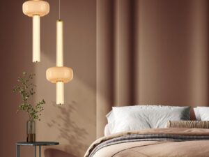 Miniaturka 4 - Lampy Koramino z ozdobą umieszczoną niżej w sypialni