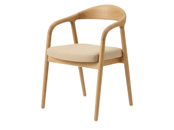 Krzesło dębowe tapicerowane Jorvano 56 cm dąb i złoto
