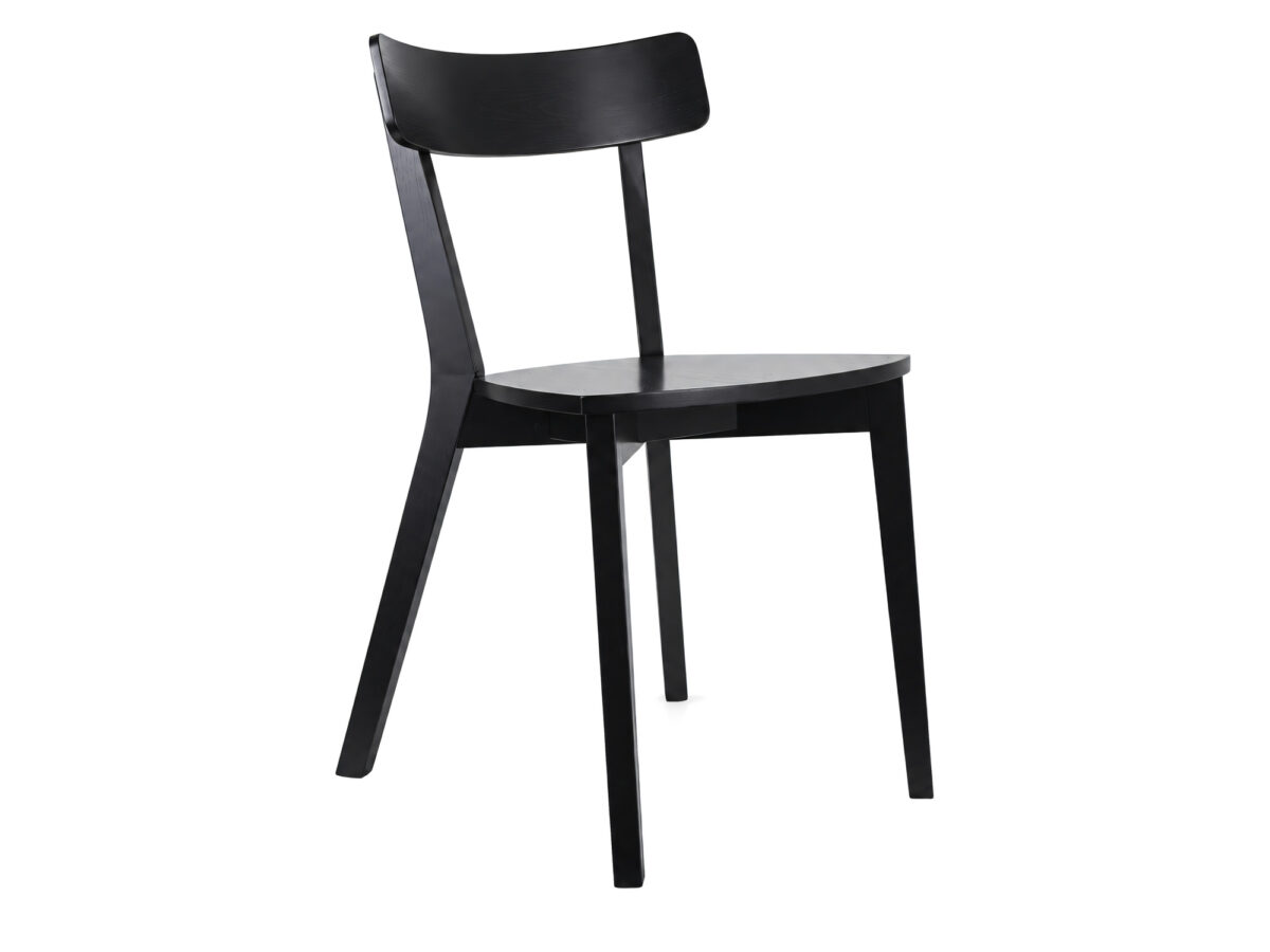 Krzesło drewniane czarne do jadalni Solvato 43 cm