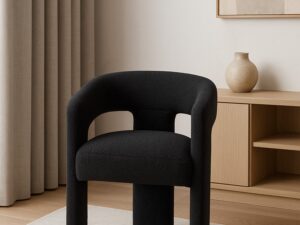 Miniaturka 3 - Krzesło Edinburgh czarne boucle w jasnym wnętrzu