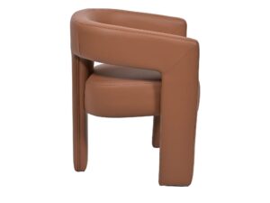 Miniaturka 2 - Krzesło tapicerowane z ekoskóry 62 cm karmelowy brąz – Edinburgh – zdjęcie 3