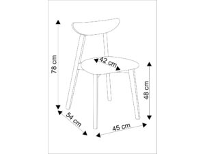 Miniaturka 4 - Krzesło Fenvo – rysunek wymiarowy 45 na 54 na 78 cm