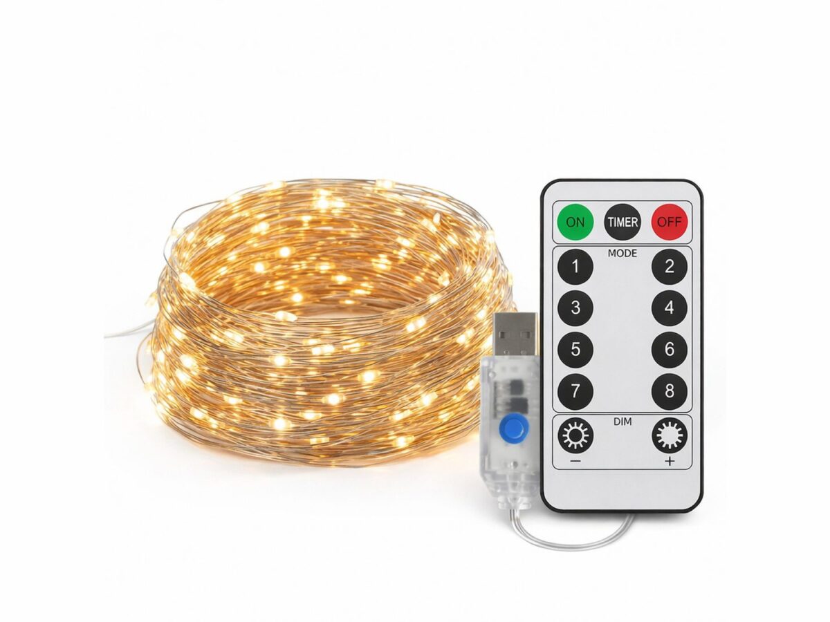 Kurtyna świetlna LED USB 300 diod 3 × 3 m z pilotem – 3 barwy