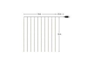 Miniaturka 9 - Schemat kurtyny LED 3 × 3 m z przewodem zasilania USB 2 m
