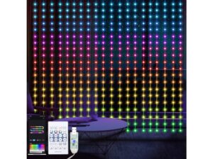 Miniaturka 2 - Wielobarwna kurtyna LED RGB z pilotem i obsługą aplikacji w aranżacji