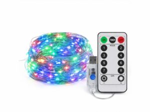Miniaturka 2 - Kurtyna świetlna LED USB 300 diod, kolorowa RGB, z pilotem – na białym tle