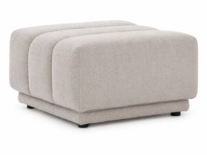 Miniaturka 5 - Kwadratowa pufa z pionowymi przeszyciami Gemvero 75 cm na białym tle