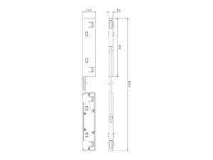 Miniaturka 4 - Schemat wymiarowy elastycznego łącznika magnetycznego długość 160 mm