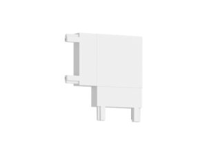 Miniaturka 1 - Biały łącznik narożny L do smukłej szyny magnetycznej na białym tle