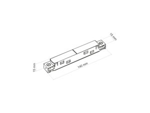 Miniaturka 2 - Łącznik prosty Magnetic Easy czarny – rysunek techniczny produktu