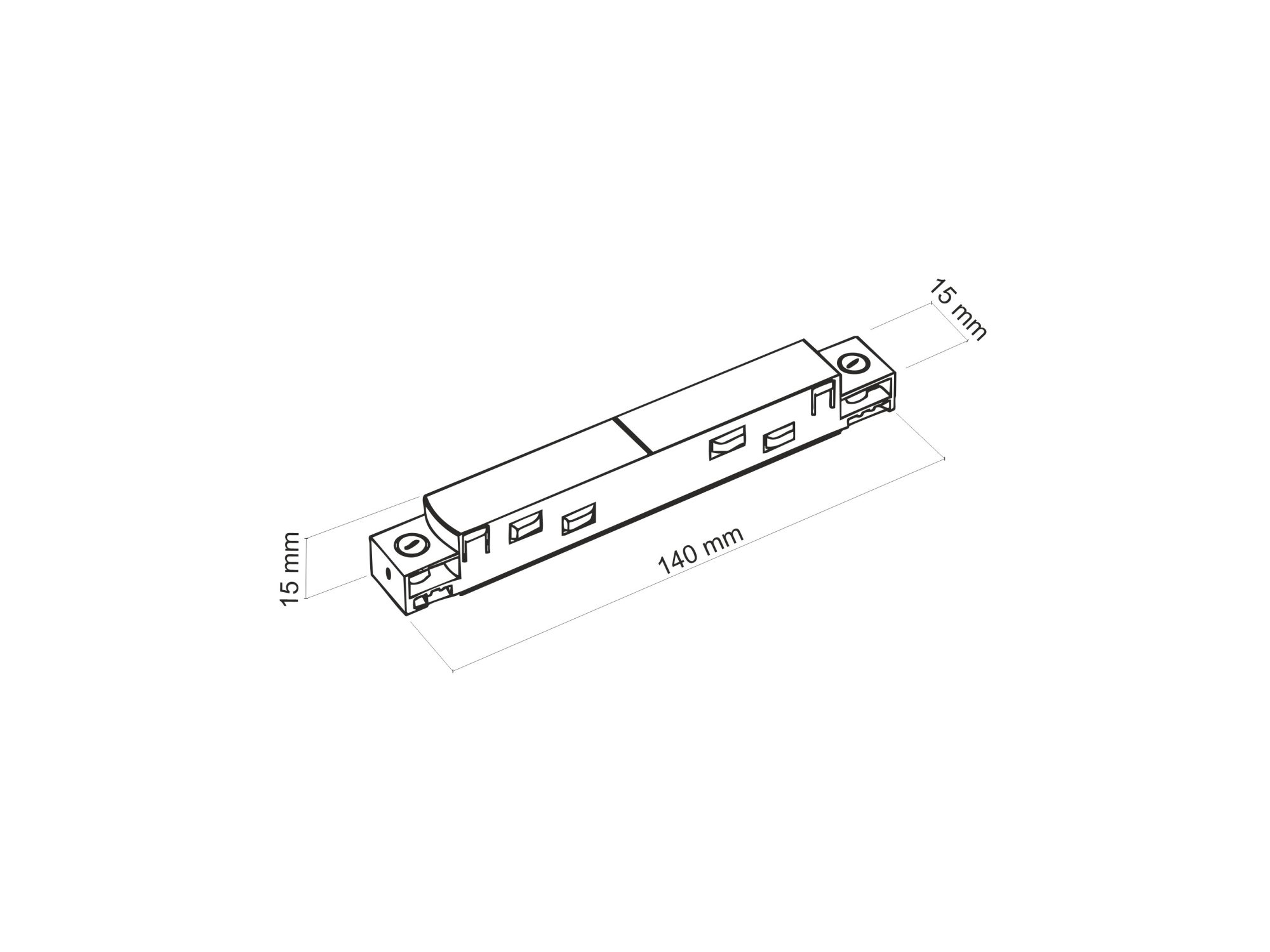 Łącznik prosty Magnetic Easy – rysunek techniczny elementu