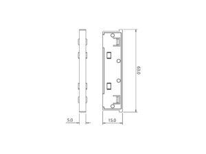 Miniaturka 3 - Rysunek wymiarowy łącznika prostego magnetycznego 63 × 15 × 5 mm