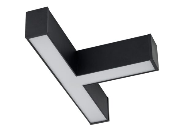 Czarny łącznik T do lamp wiszących Luxe Pro LED CCT na białym tle