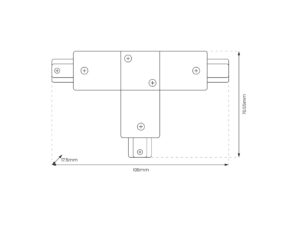 Miniaturka 4 - Łącznik T jednofazowy v2.0 – wymiary 106 × 70,55 × 17,5 mm