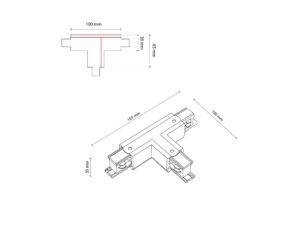 Miniaturka 2 - Schemat czarnego łącznika T Left-1 do szyny trójfazowej