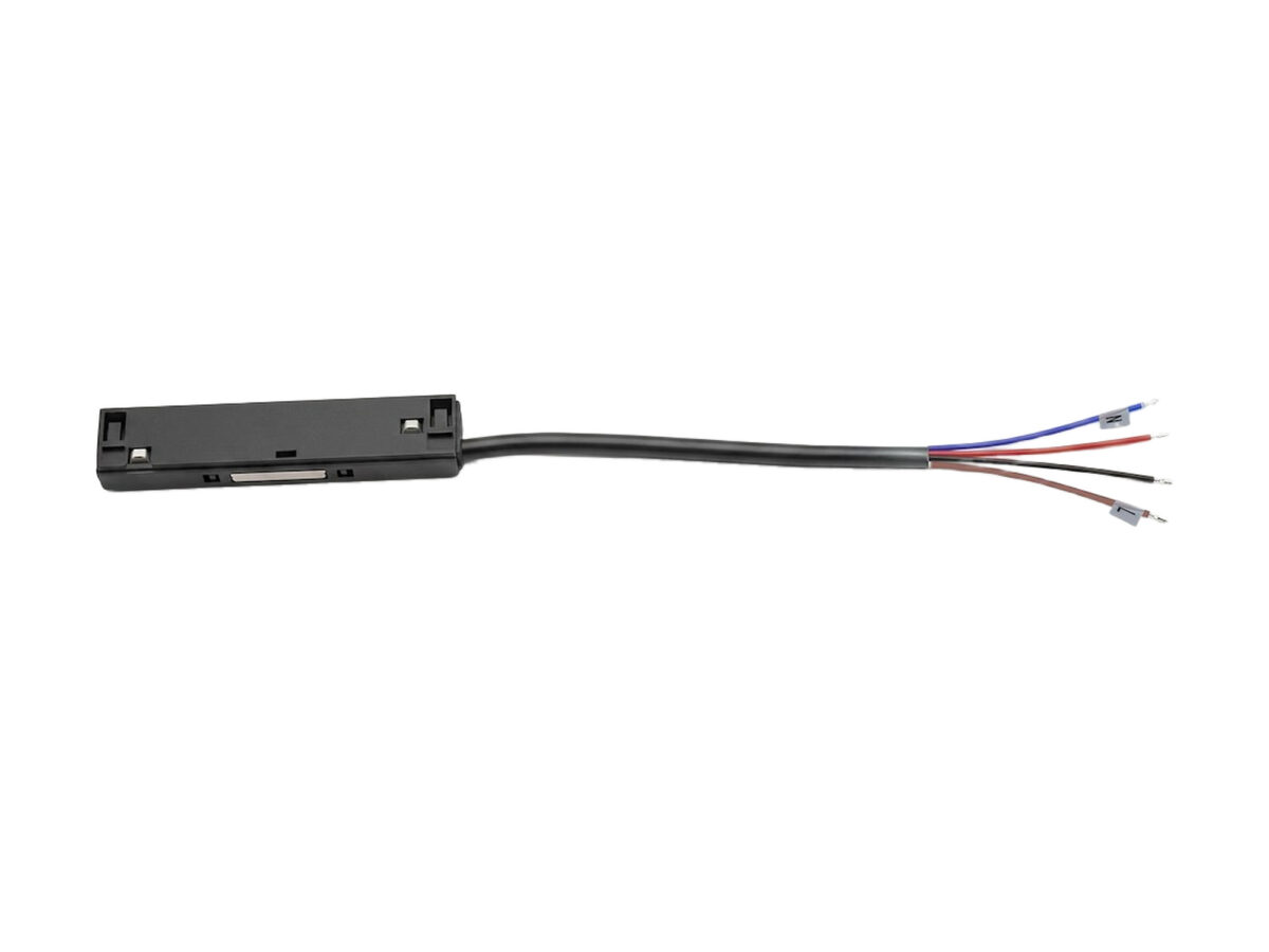 Łącznik z przewodem do zasilacza szyny magnetycznej 10 mm czarny