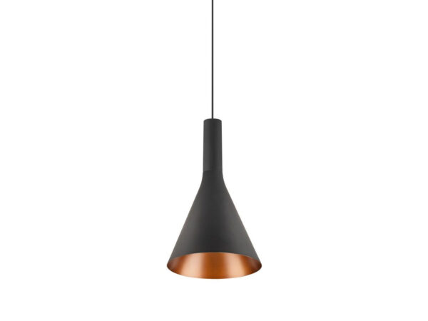 Lampa wisząca Lalu Set Cone 15 LED PHASE czarna z rozetą wpuszczaną – całe ujęcie