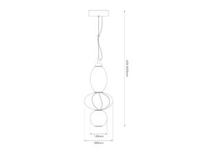 Miniaturka 4 - Rysunek wymiarowy lampy Aledela 18 W z regulacją zwisu od 62 do 162 cm