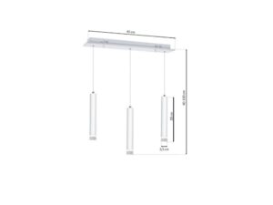 Miniaturka 6 - Lampa Arevona LED 15 W – schemat wymiarów 45 cm i wysokości 40–100 cm