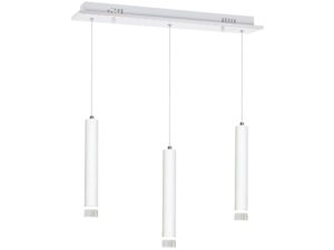 Miniaturka 2 - Lampa wisząca Arevona LED – trzy białe klosze na wspólnej listwie