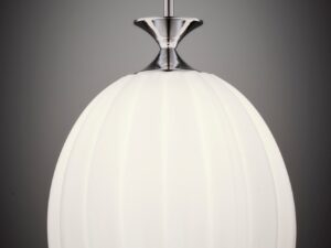 Miniaturka 7 - Podświetlony szklany klosz lampy Aria z chromowanym mocowaniem