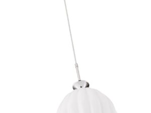 Miniaturka 5 - Lampa Aria w kolorze chromu, biały klosz szklany widziany z dołu
