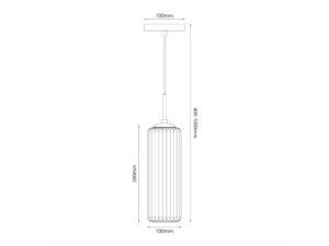 Miniaturka 6 - Rysunek wymiarowy złotej lampy wiszącej Arimeta jednopunktowej