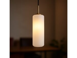 Miniaturka 5 - Podświetlony ryflowany klosz lampy Arimeta na ciemnym tle