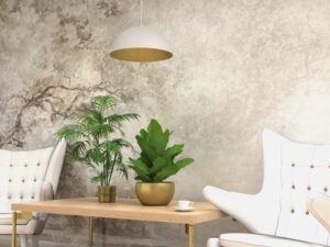Miniaturka 2 - Lampa wisząca Avimeta E27 35 cm biała i złota – zdjęcie 3