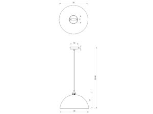 Miniaturka 3 - Lampa wisząca Avimeta E27 35 cm biała i złota – zdjęcie 4