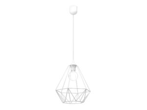 Miniaturka 5 - Lampa wisząca Avisona biała – cały metalowy klosz na białym tle
