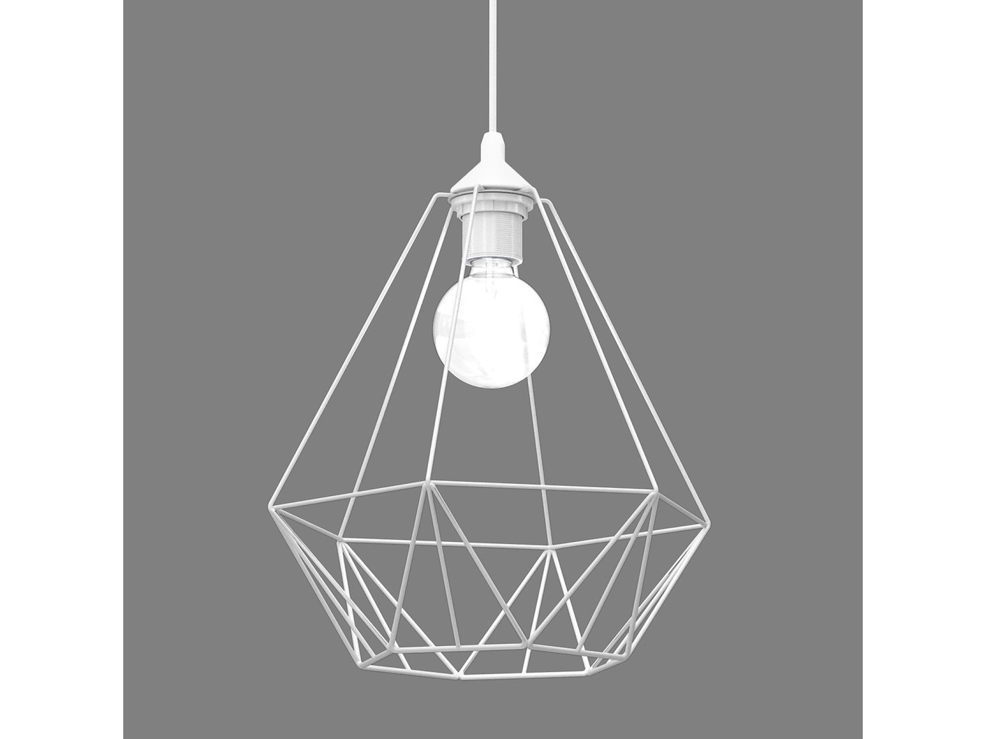 Lampa Avisona biała – zbliżenie metalowej siatki klosza