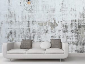Miniaturka 2 - Czarna lampa wisząca Avisona z metalowym kloszem nad szarą sofą