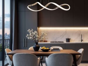 Miniaturka 1 - Lampa wisząca Avodona złota falująca LED 32 W 100 cm – zdjęcie 2
