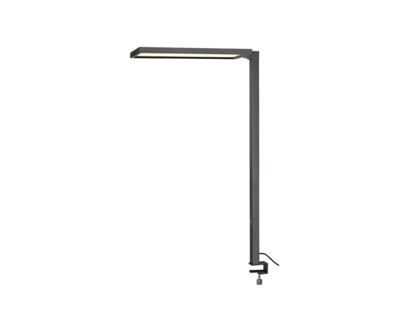 Lampa biurkowa Worklight czarna 79 W, uchwyt zaciskowy i podłużna głowica LED