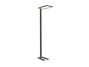 Miniaturka 3 - Czarna lampa podłogowa LED do biura widok z boku