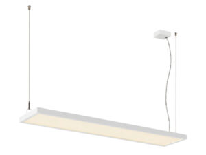 Miniaturka 1 - Biała lampa wisząca Worklight Pro 120 LED z pełnym zawieszeniem na białym tle