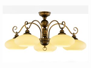 Miniaturka 3 - Lampa sufitowa Bolero z pięcioma kloszami, ujęcie frontalne