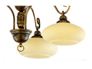 Miniaturka 2 - Lampa sufitowa Bolero – detal metalowego ramienia i mlecznego szklanego klosza