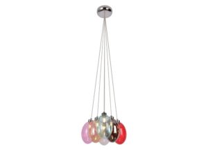 Miniaturka 2 - Lampa wisząca Camatena sześć kolorowych szklanych balonów