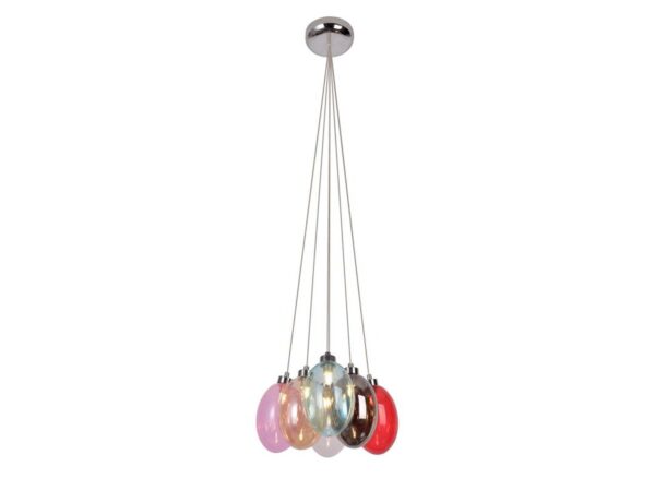 Lampa wisząca Camatena sześć kolorowych szklanych balonów