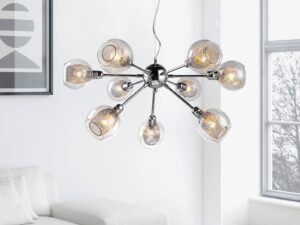 Miniaturka 1 - Lampa wisząca Davorona 9-punktowa 68 cm chrom – zdjęcie 2