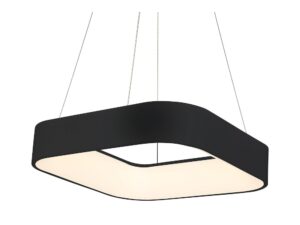 Miniaturka 3 - Lampa Elemina czarna – zbliżenie obręczy i dyfuzora LED