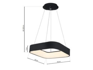 Miniaturka 8 - Lampa Elemina czarna – schemat wymiarów 50 cm i wysokości zawieszenia